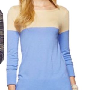 Classic periwinkle & beige Lilly sweater.